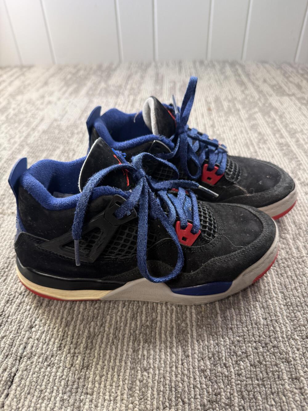 Jordan Air Jordan 4 Retro Shoes Youth Size 3Y Black Blue Red Sneakers IB4388-003 - Picture 2 of 9